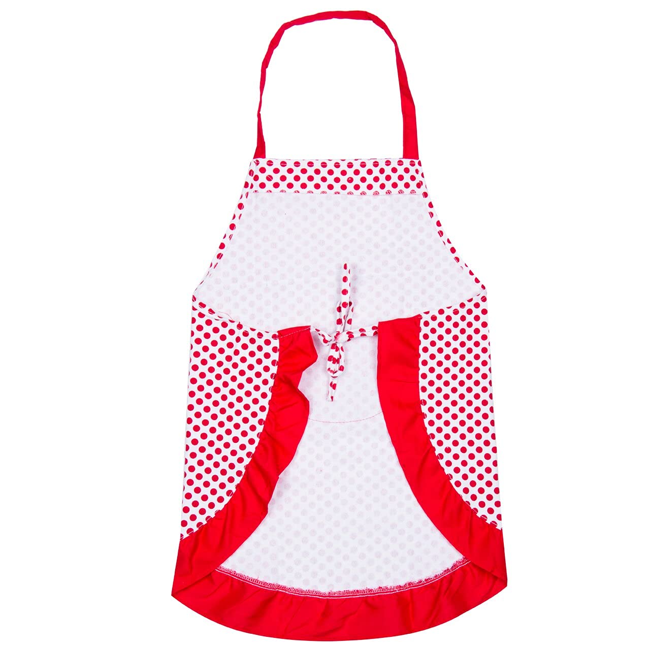 Vyooxcy Women's Vintage Apron - Red & White Gingham 100% Cotton Bib Apron For Kitchen, Cafe, Baking