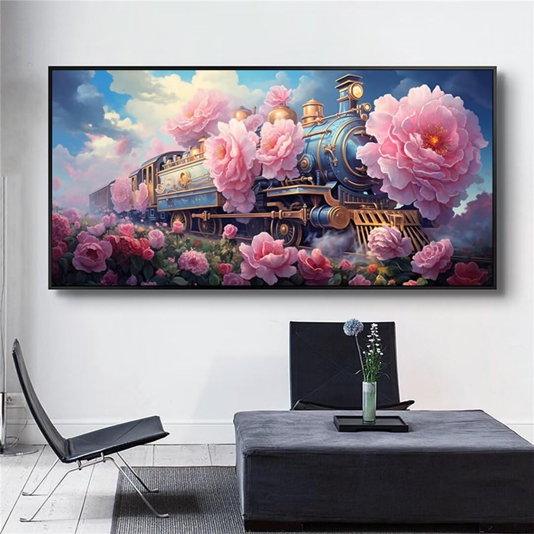 Broderie diamant kit complet train fleurs pour réussir votre décoration murale - 7