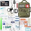 FalconTac 200 Pieces First Aid Kit IFAK Survival Kit Molle System Compatible Pouch, Emergency Kit Gift for Men, Dad, Husband, for Outdoor, Camping, Hunting, Hiking, Home, Earthquake, Disasters
