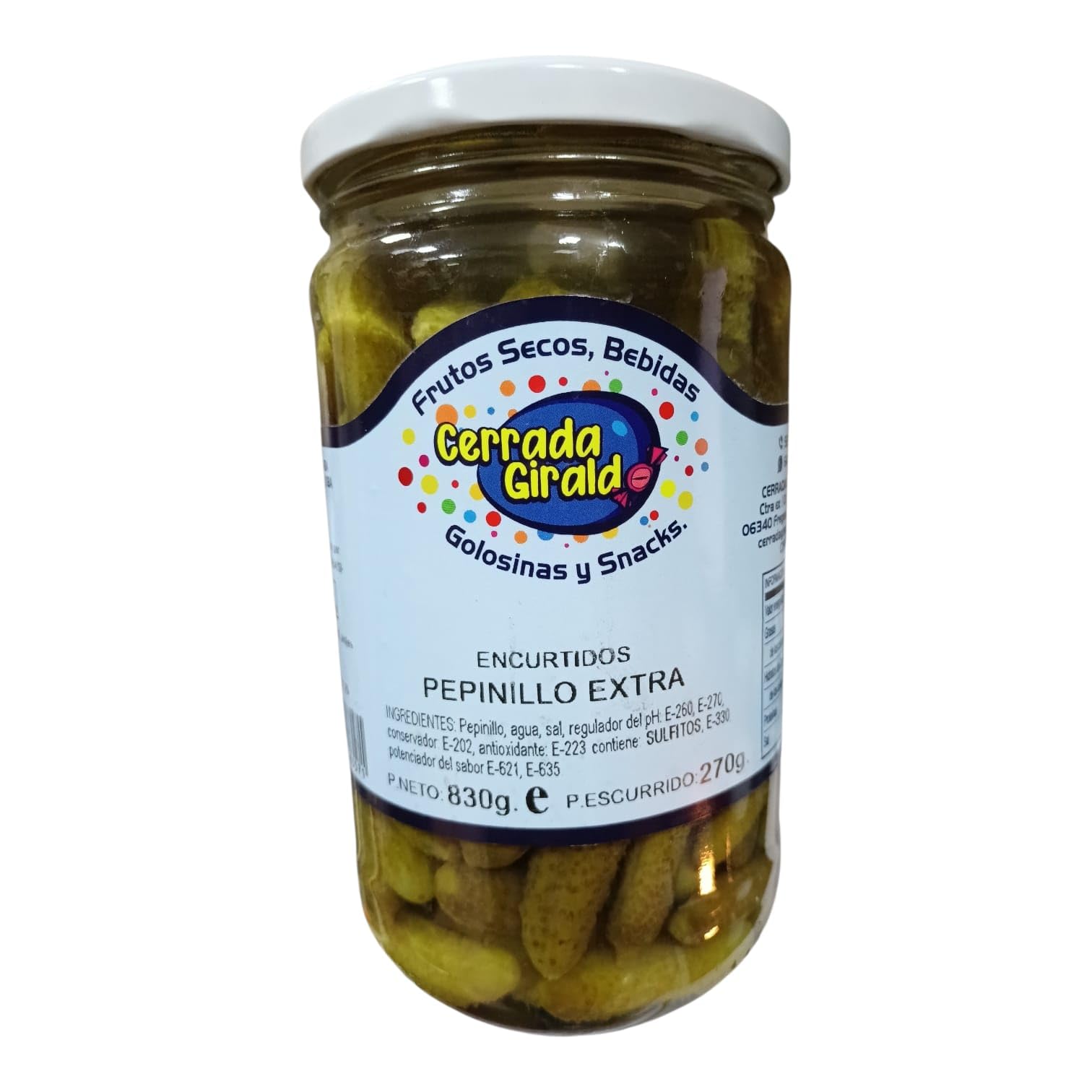 Pepinillos Encurtidos Extra 830g Pepinillos en Vinagre Crujientes Aperitivo Tradicional Ideal para Tapas Ensaladas