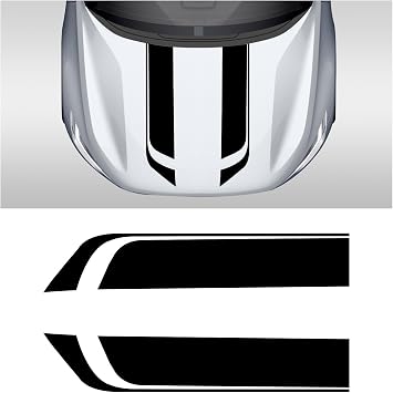 Car Hood Decal Sticker, Automotive Side Body Stripe Graphics Racing Bumper Sticker, Universal Vehicle Skirt Roof Bonnet Vinyl Decal Exterior Decoration, Car Accessories Black