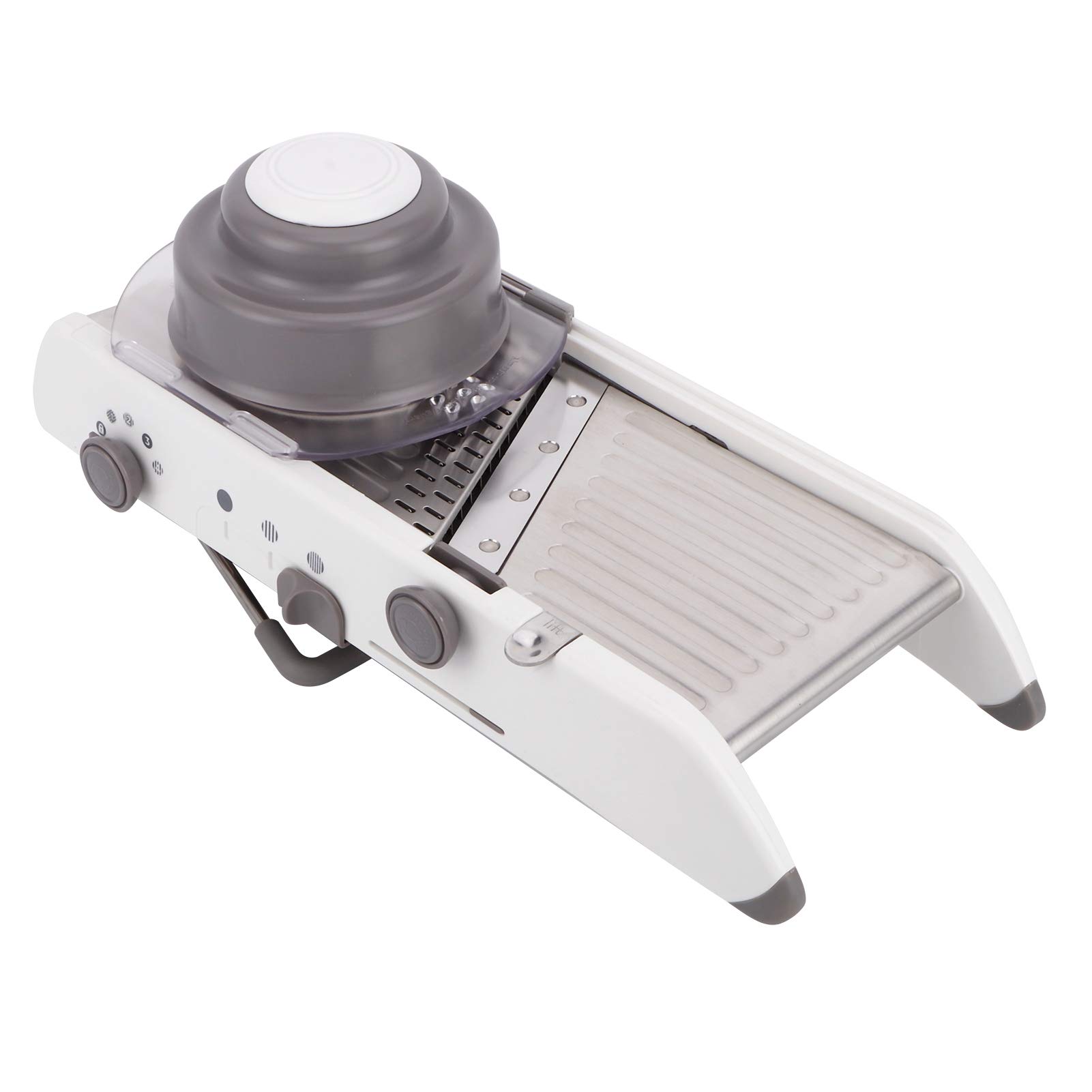 Cortador de Verduras Manual Rallador de Alimentos Multifuncional para Uso en Cocina Gris Blanco 1 Unidad