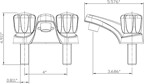 Miniatura 8 de Dura Faucet llave de lavabo de dos manijas, para baño de cámper, motorhomes, tráiler, Pergamino bisqué
