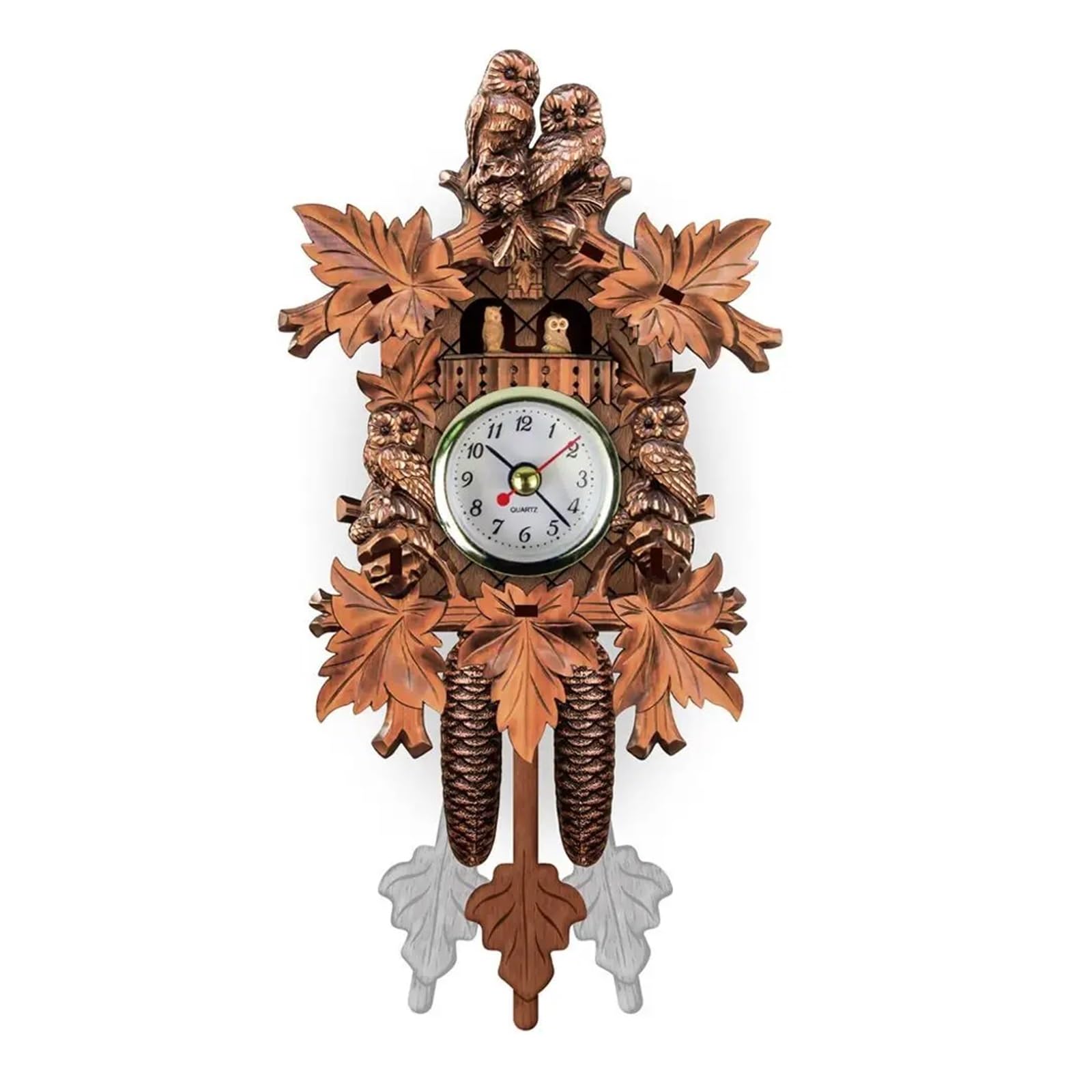 Gsclz Color-8 Silent Wood Pendulum Vintage Clocks Creative Forest Tower Cuckoo Wall Clock 3D Chiming Wooden Decorative Room For Wall Art Home Office Decoration(Color-8)