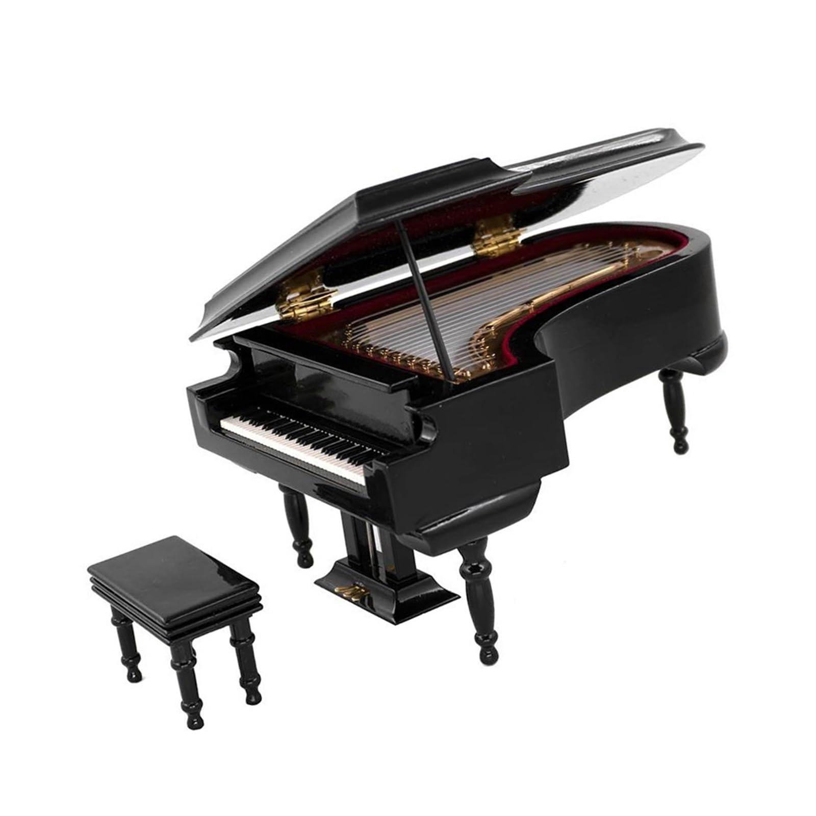 Ornamenti per Pianoforte a Coda Modello di Pianoforte a Coda in Legno in Miniatura con Sgabello Ornamenti per Strumenti Musicali(20x14x16cm)