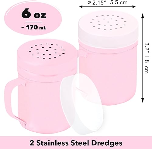 Miniatura 19 de CUSINIUM Salero de metal y pimienta, con asa, condimentos y especias con agujeros y tapas, 10 onzas, 2 piezas, estilo: mediano plateado,Negro