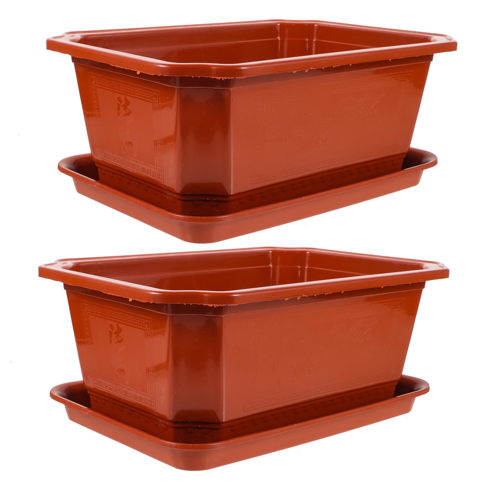 Milisten 2 Piezas Maceta Maceteros Grandes para Exterior Planta Olla Grande Aire Libre Ollas Aire Libre Macetero Rectangular Árbol Bonsai Bonsái Interior El Plastico