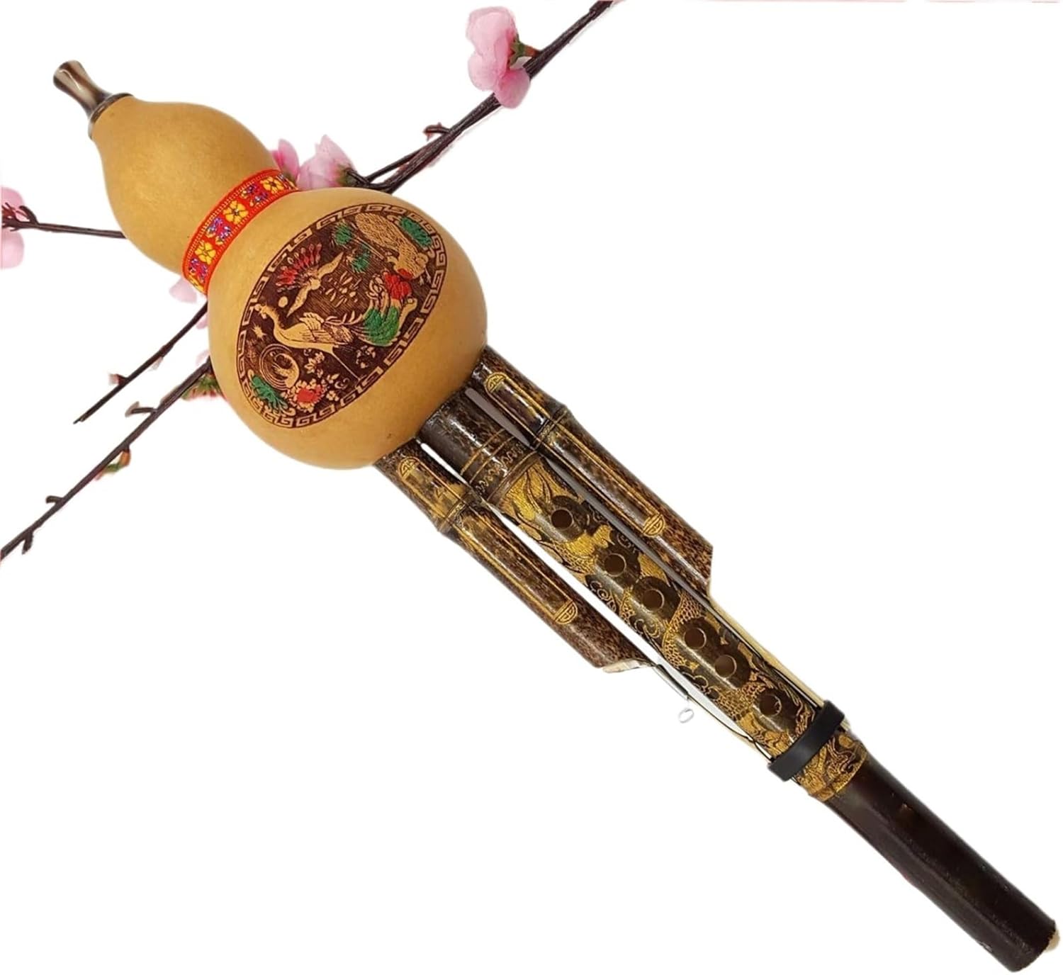 プロ仕様のフルーシ Hulusi 初心者向け C&amp;B♭キー 紫竹製楽器(B-flat with Box)