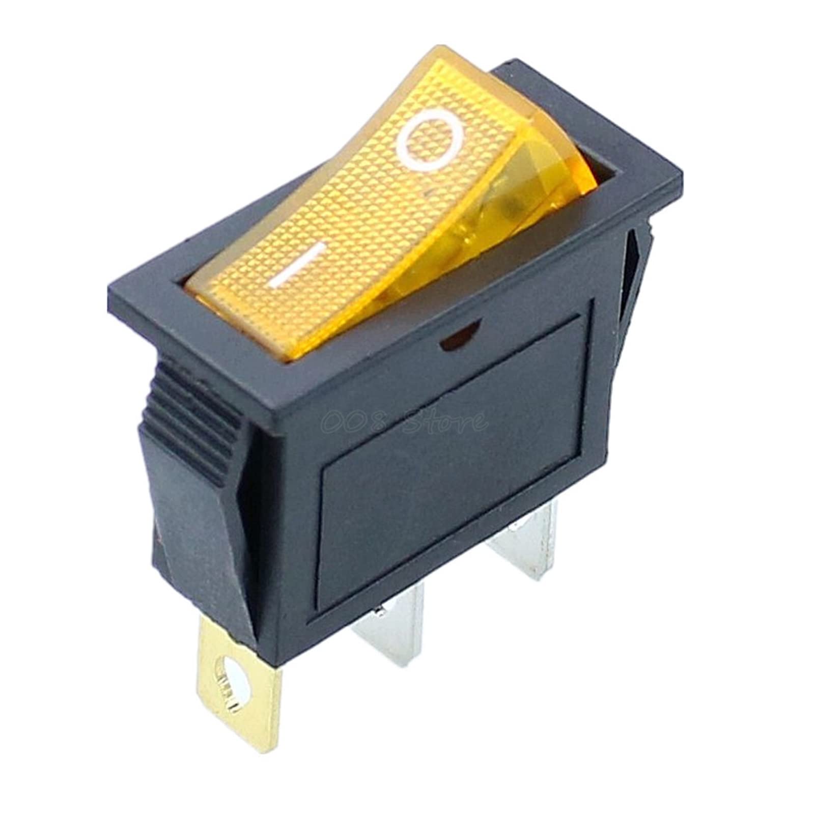Interrupteur à bascule 3 pin DPST lot de 5 pour circuit électrique jaune 15A 250V AC