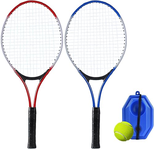 Miniatura 3 de Raqueta de tenis ligera a prueba de golpes para principiantes, raqueta profesional con equipo de entrenamiento, adecuada para práctica de pares