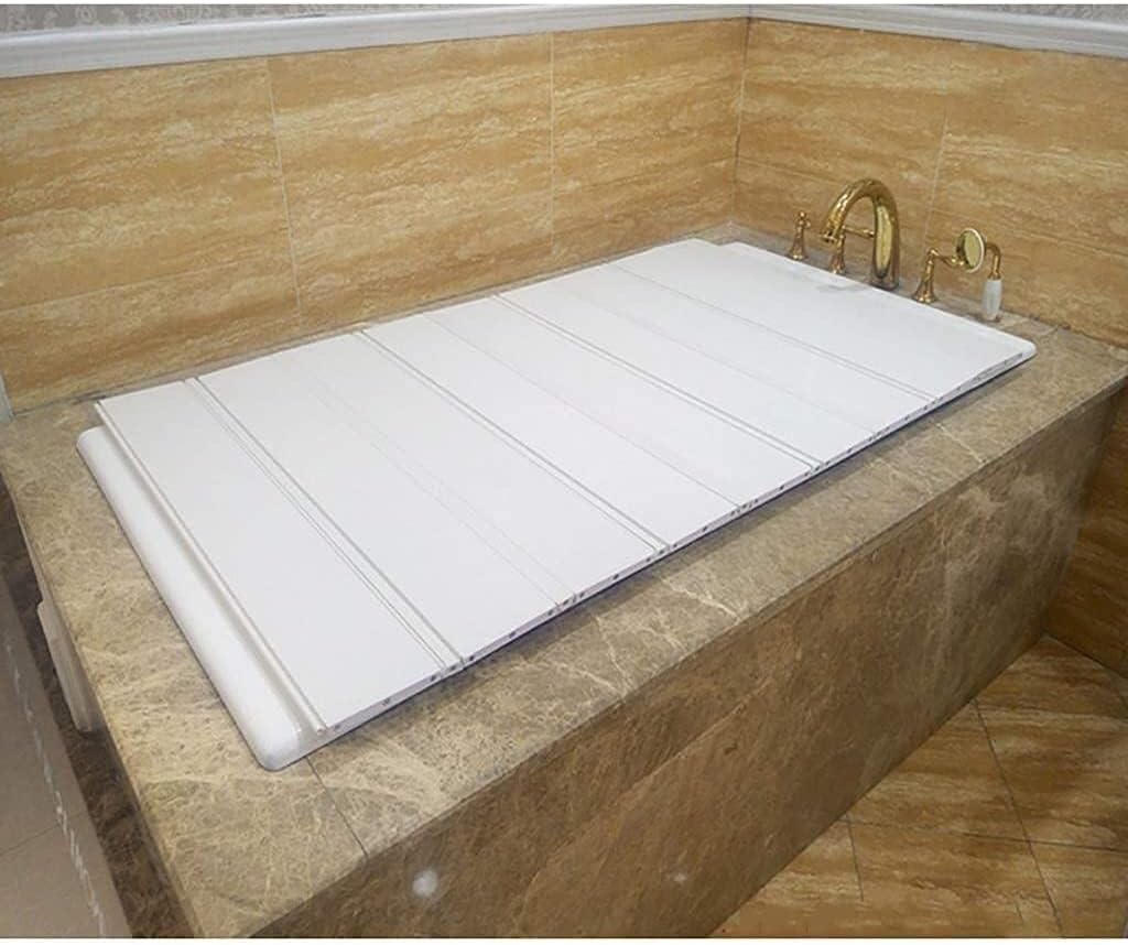 Bathtub Accessories Bathtub Cover Anti- dust Dust Board Bathtub Insulation Cover PVC Foldable Bathtub Cover Bathtub Tray (Size : 80751.2cm) (80 * 75 * 1.2cm)