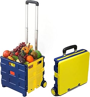 Eortzzpc Carrello a Mano Carrello della Spesa, Casa Moda Pieghevole Pieghevole Bagagli Trolley Portatile Carrello per Il Viaggio per Viaggi, Shopping, Camping, Beach,Carrello per Multiuso