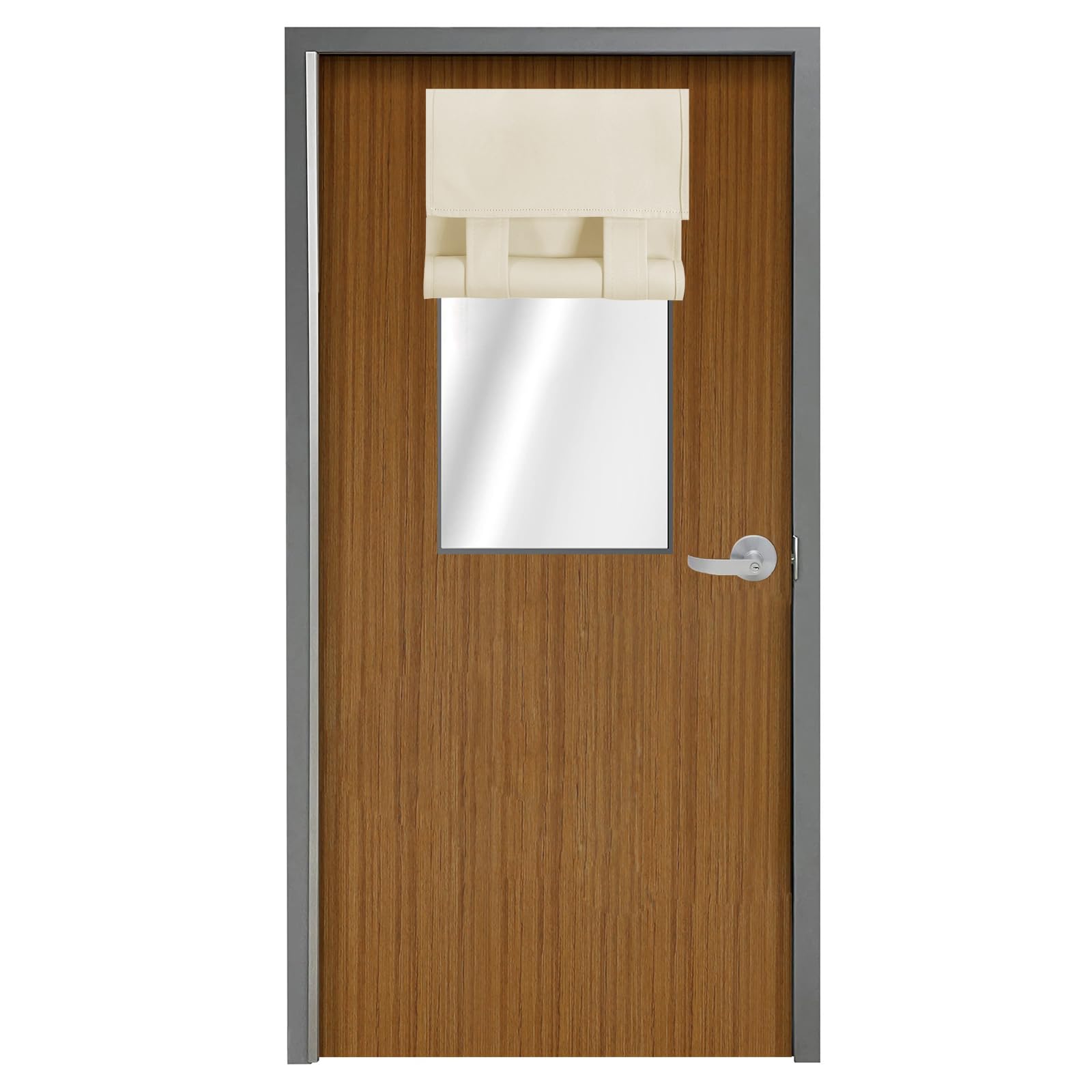 WdFour Classroom Door Window Cover,Blackout Shades for Classroom Windows and Doors，Privacy,Room Darkening Design Blocks Views, Classroom Window Cover Lockdown.12W x 30L Inches, 1 Panel, Oatmeal.