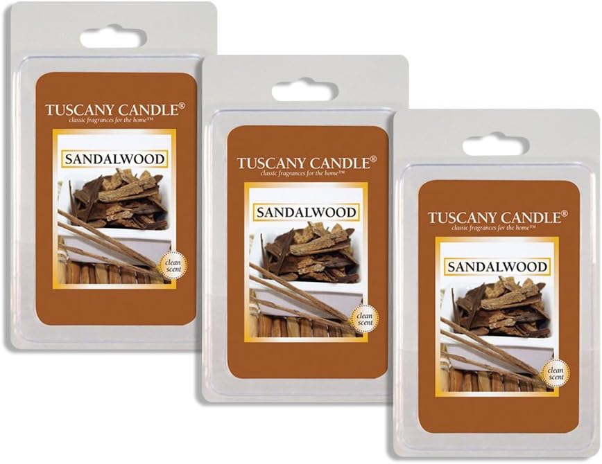 3 Pack - Sandalwood Tuscany Candle Wax Melts Fragrance Bars, 2.5-Ounce