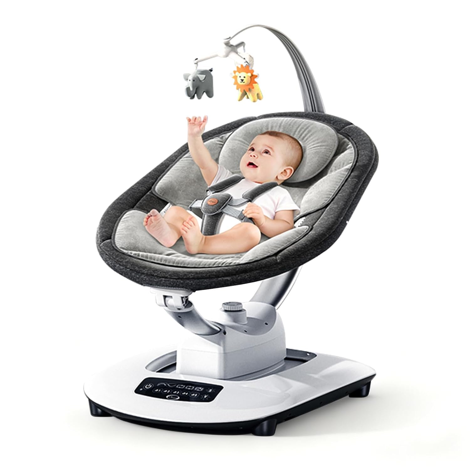Baby Swing, Multi-Motion Baby Swings for Infants to Toddlers, Bluetooth Enabled with 5 Unique Motions & 5 Speeds, 360° Rotating Seat, Remote Control, 5-Point Harness, 5 Preset Lullabies