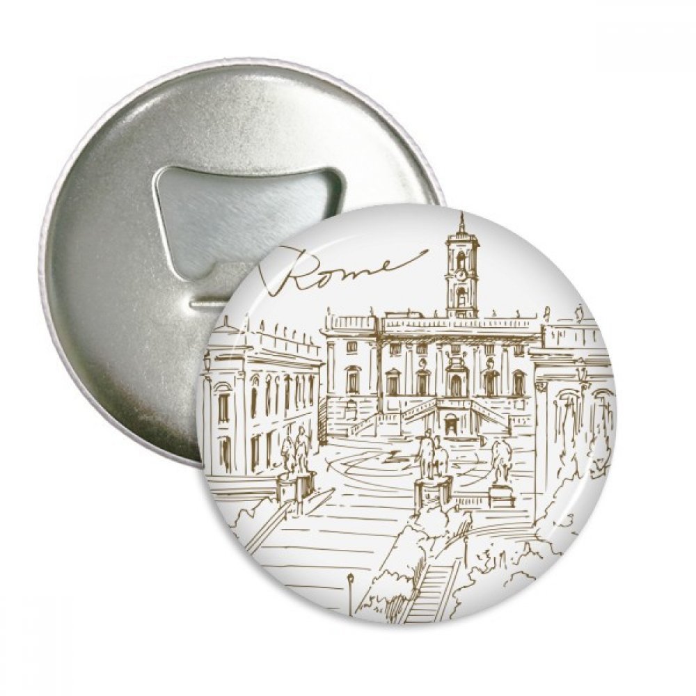 Cadeau Rome Fontana di Trevi lot décapsuleur aimant et badge pour passionnés d'Italie