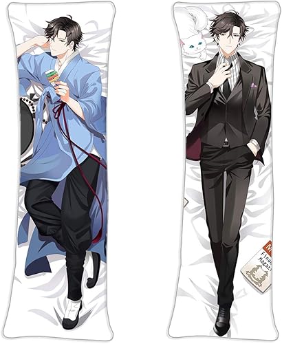Mystic Messenger Jumin Han Anime - Funda de almohada decorativa para cuerpo, piel de durazno, 39.9 x 13.3 pulgadas, fundas de almohada