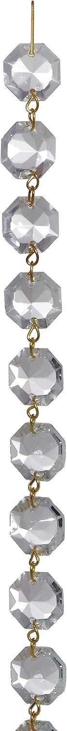 B&P Lamp® 39 Inch Crystal Jewel Chain - 16MM, Nickel Pins