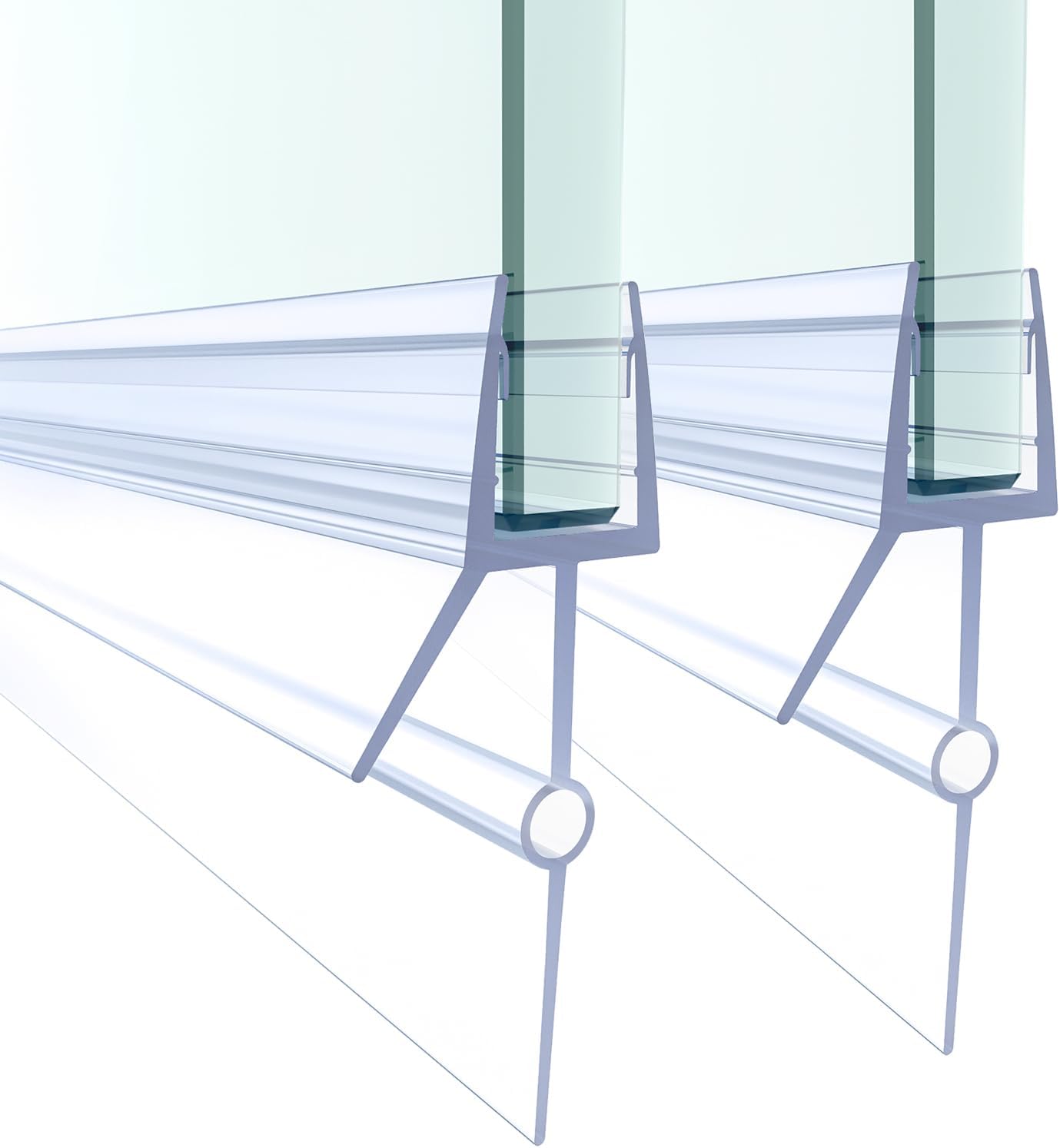 Shower Door Bottom Seal,2 PCS 1/4" X 36" Shower Door Sweep for 1/4 Inch Glass,Frameless Glass Shower Door Seal Strip to Seal 22mm Gap, Stop Shower Leaks and Create a Water Barrier 2PCS Long Bottom Sweep-1/4"