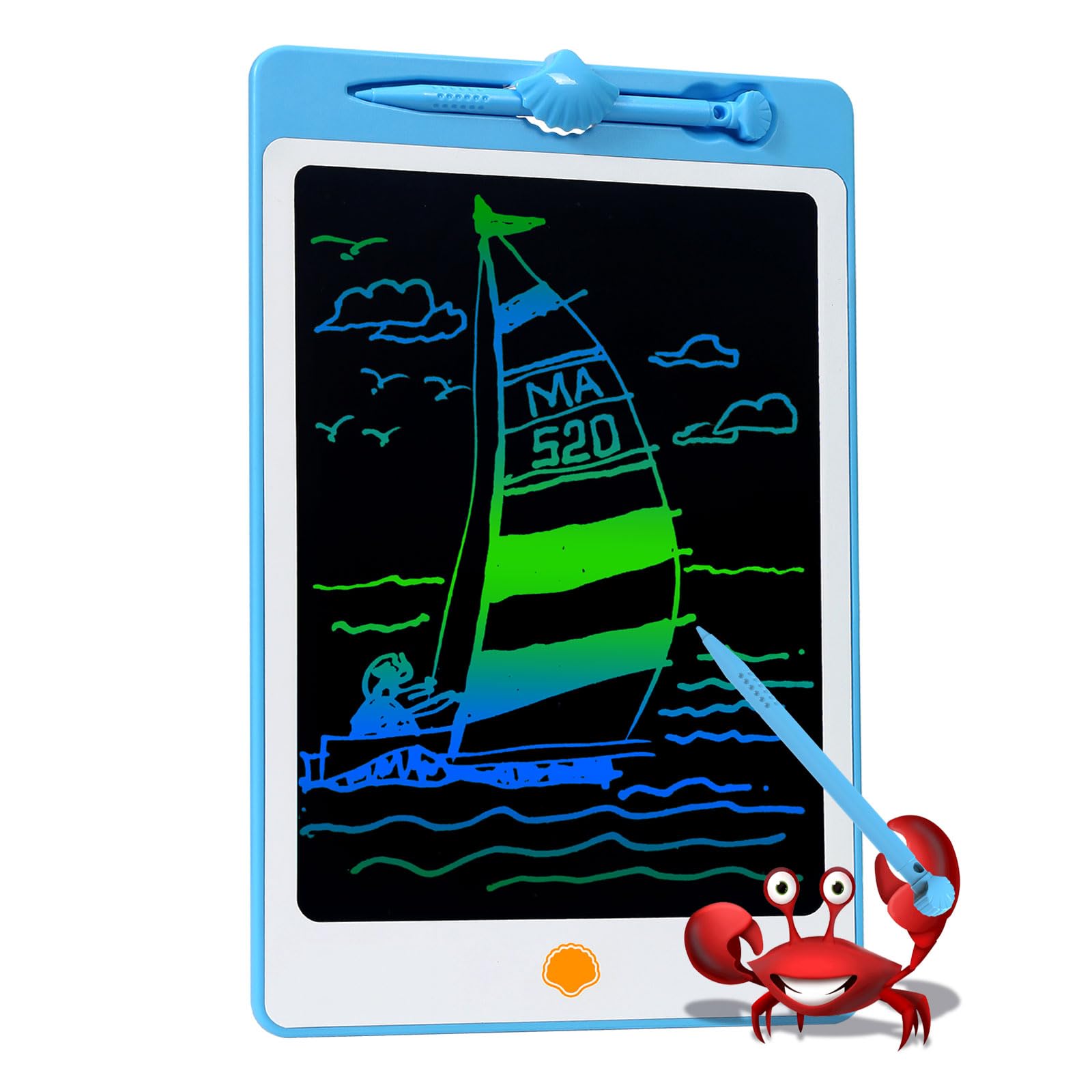 Kids Doodle Board 8.5" Drawing Board for Kids Drawing Board Calculating Writing Words Words for Kids Educational Learning Toy Gift for Boys Girls Boys Girls 3 4 5 6 7 8 9 Years Old (8.5in, Blue)