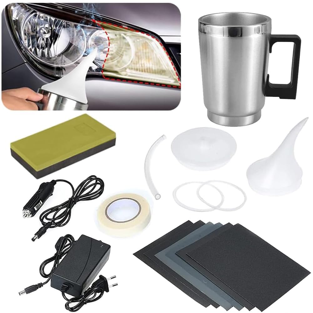 Kit De Restauration De Phares De Voiture - Polissage Avec Tasse D'Atomisation - Nettoyage Et Clarification Des Lentilles Jaunies