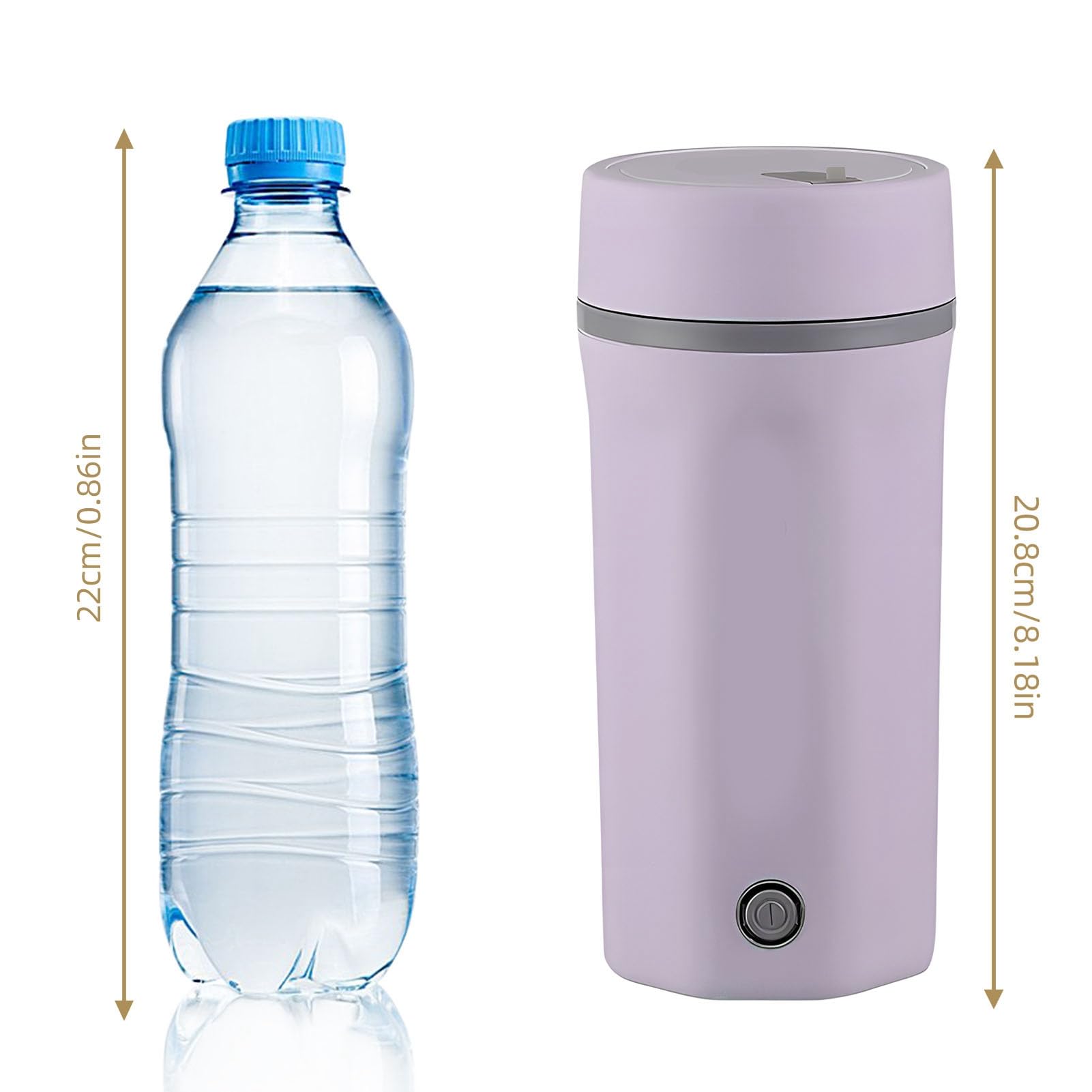 lyrlody Portable Electric Kettle, 500ml Travel Kettle Hot Water Boiler, Stainless Steel Leak Proof with Keep Warm Function for Office Hotel Car Dormitory (US Plug)