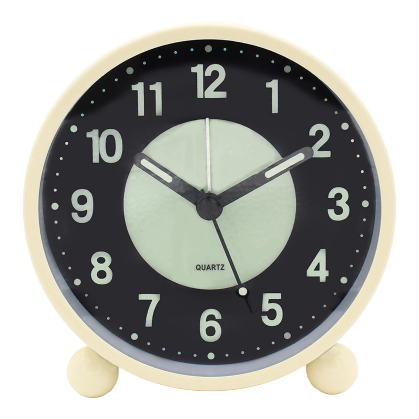Reloj que brilla en la oscuridad de 4,5 pulgadas para mesa de dormitorio silencioso