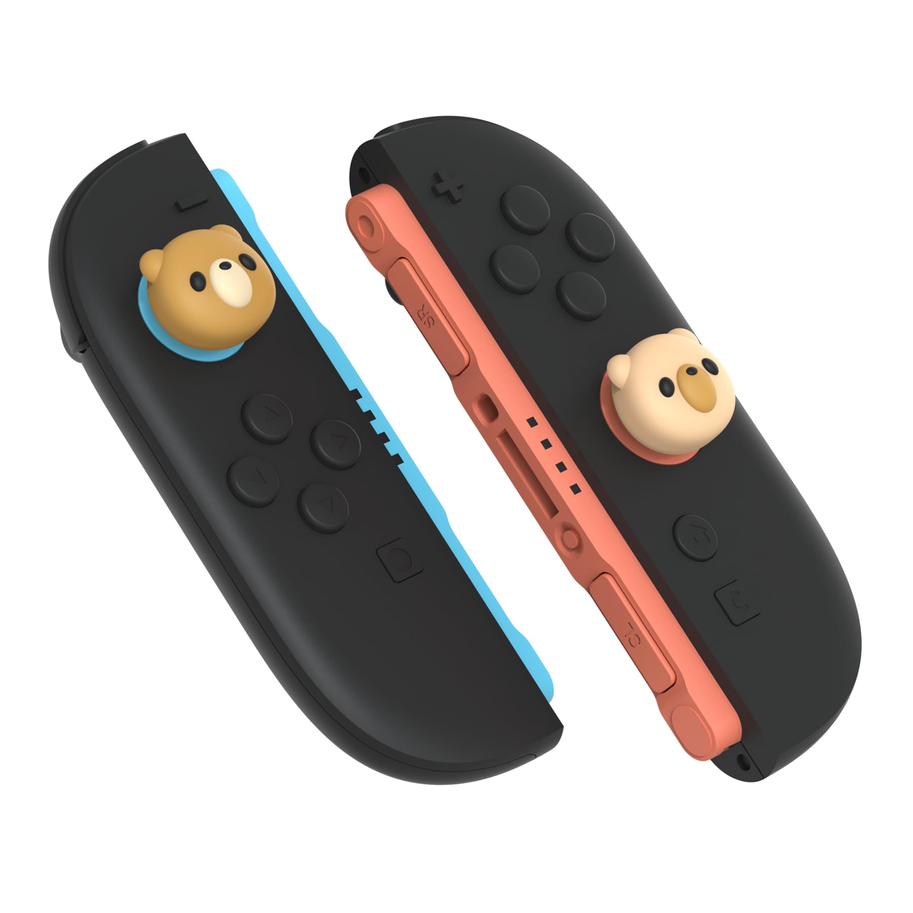 PlayVital 4 Piezas de Agarres para el Pulgar para Nintendo Switch 2 2025, Kawaii Tapas de Silicona para Joysticks de Joycon, Protector para Joystick, Accesorios para Switch 2 (Oso Lindo)