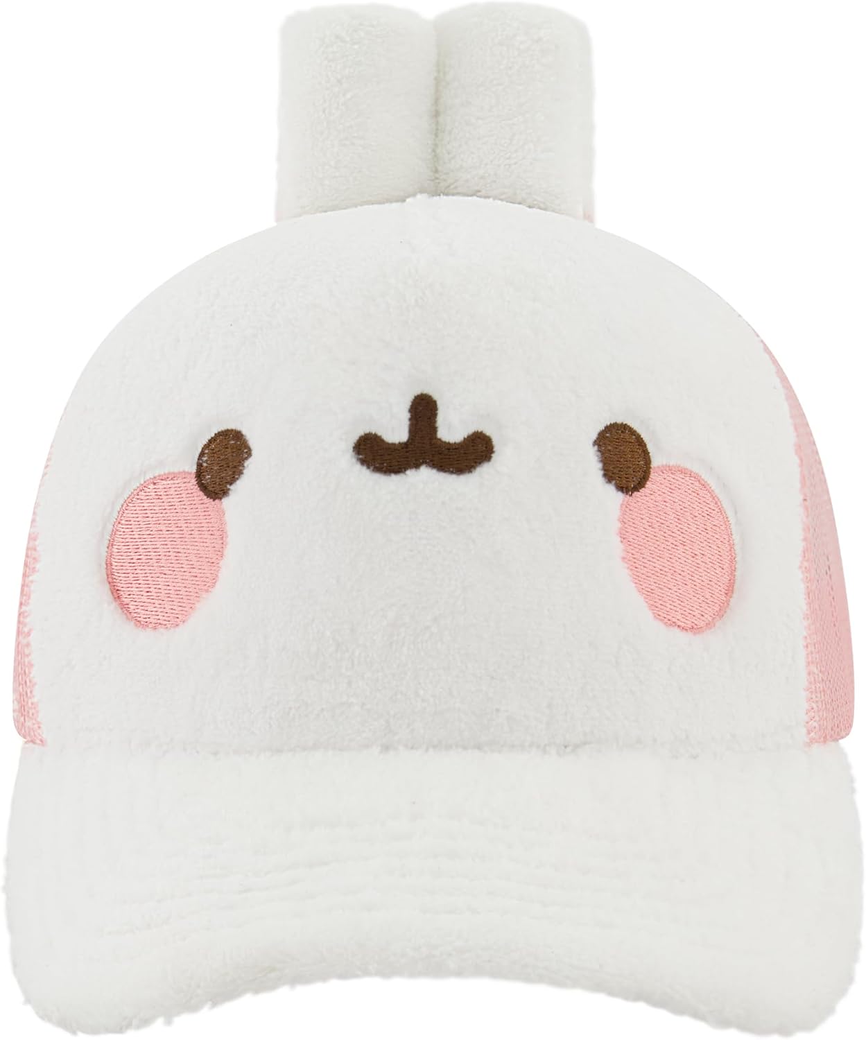 Molang Trucker Hat, Adjustable Snapback Baseball Cap with 3D Ears and Curved Brim, Multi, One Size