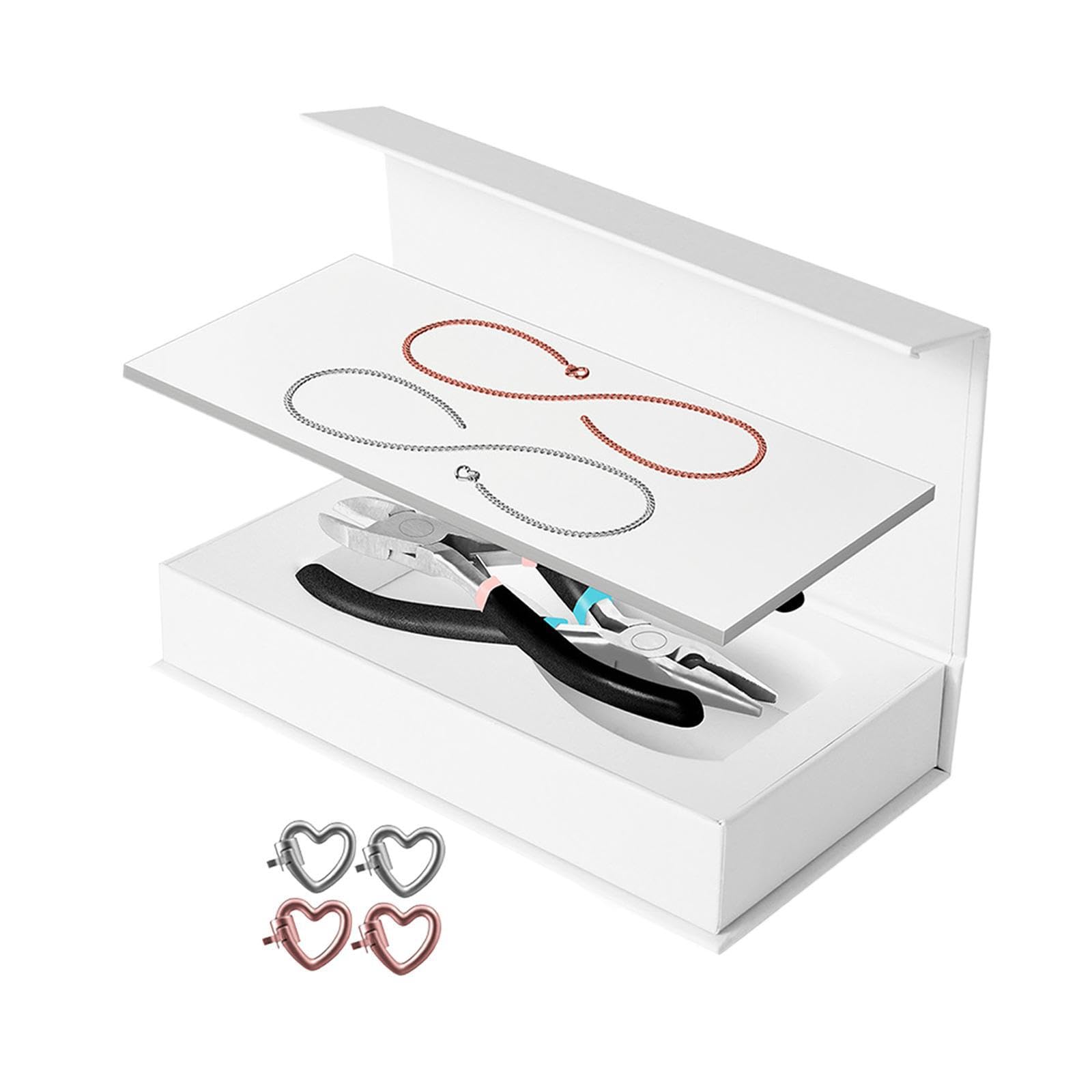 Set di braccialetti permanenti per coppie, kit per la creazione di gioielli, serate romantiche, anniversari, idea regalo premurosa, kit per, 1 Argento 1 Oro Rosa, Lunghezza della catena: 23