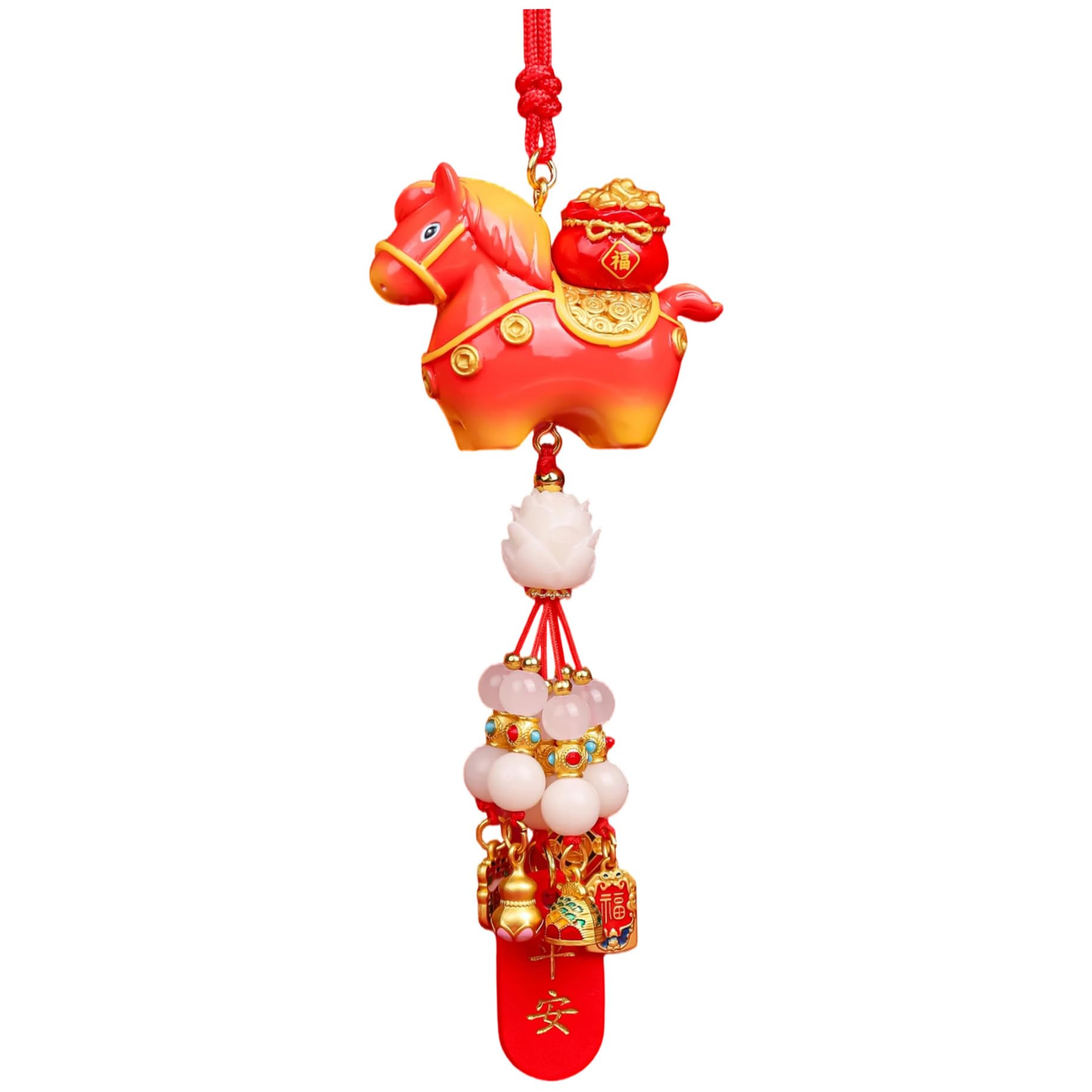 Décoration Nouvel An Chinois 2026 suspension pour voiture et sac à dos thème cheval