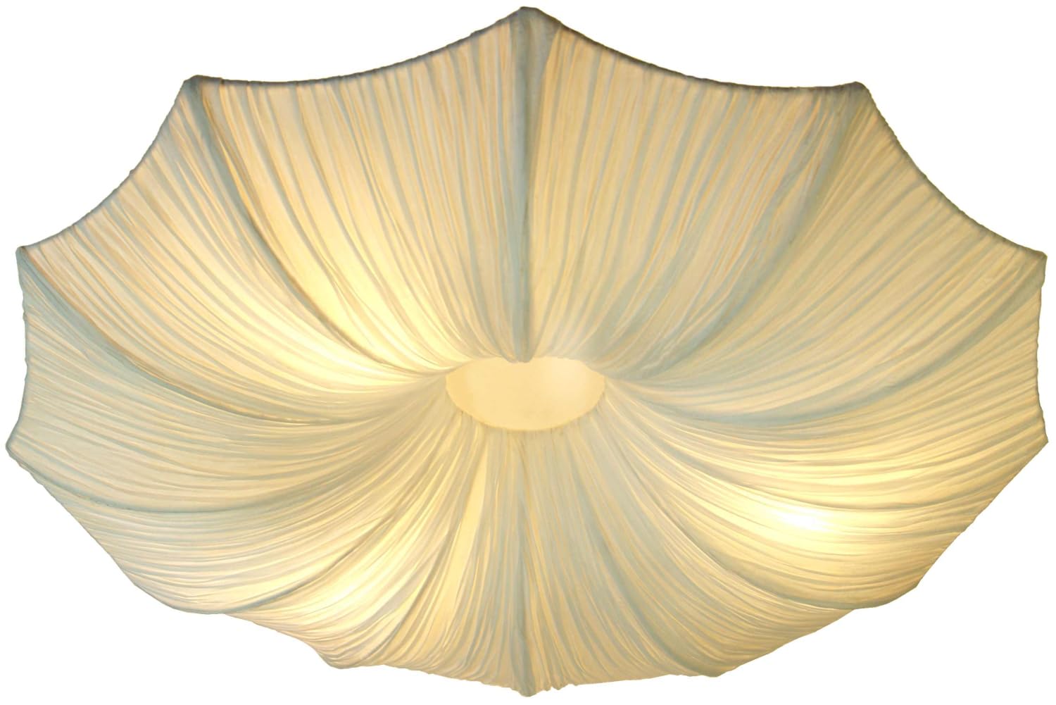 Handgefertigte Deckenlampe aus Seidenstoff, Designleuchte, Modell Datura | Schafft gemütliche Atmosphäre, handgemacht in Bali, beeindruckendes Blüten-Design, sanftes Licht.