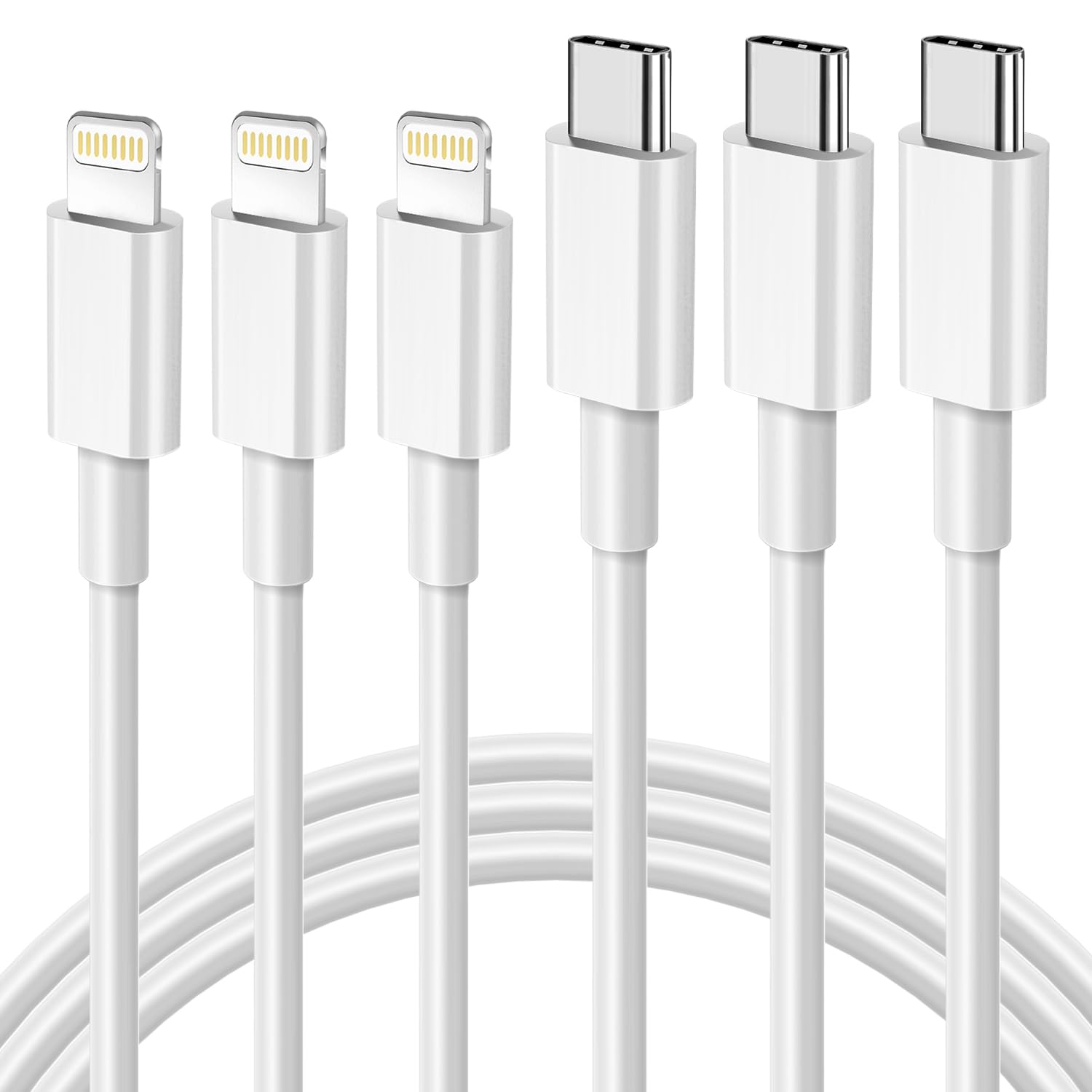 USB C to Lightning Cable 3Pack 3FT/1M, MFi Certified iPhone Fast Charger Cable USB-C iPhone Lead PD Charging Cable Lead Compatible with iPhone 14 13 12 11 Pro Max XS 8 7 6 Plus SE