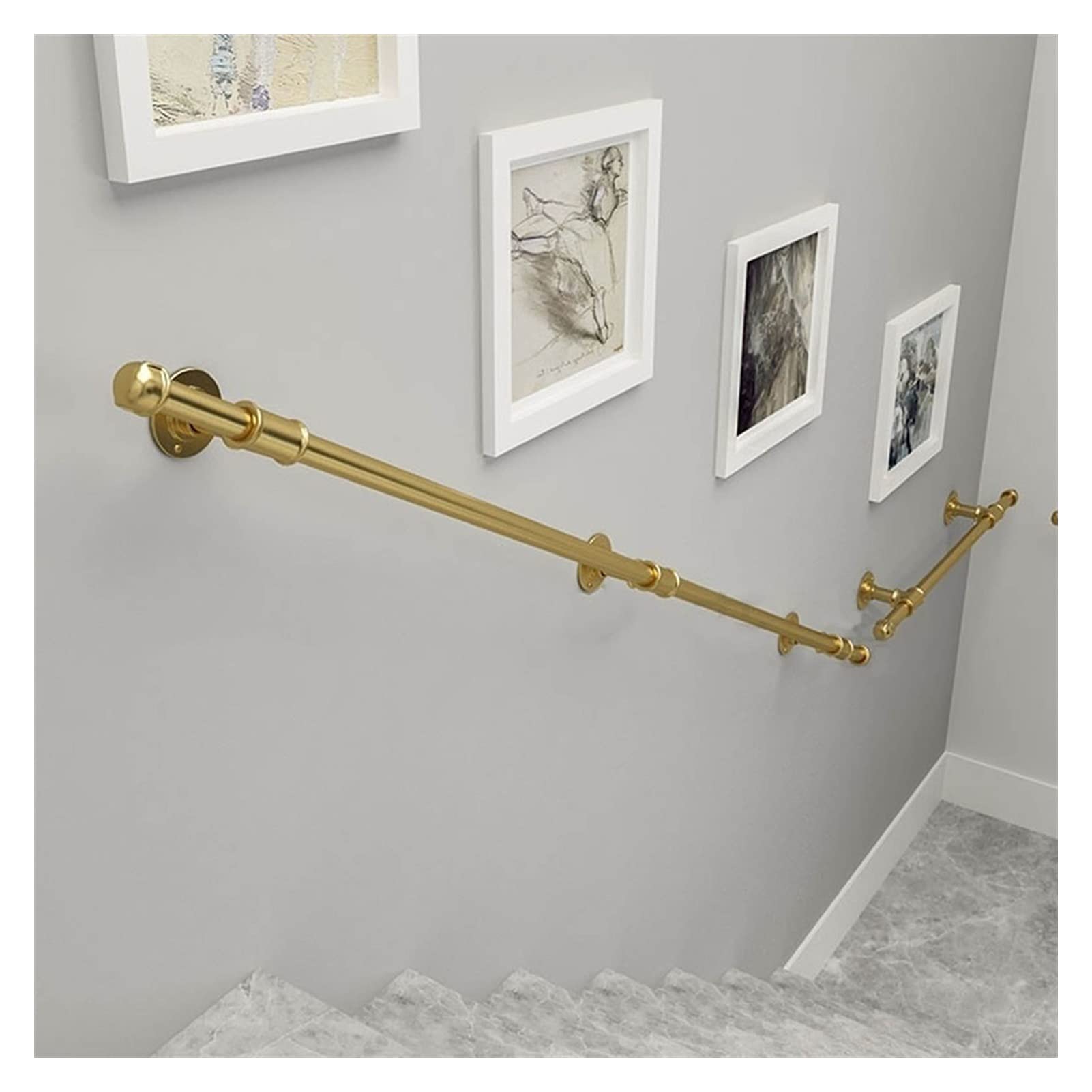 Gyeqxkt Girls Gold Non Slip Stair Handrails Complete Kit For Elderly/Kids/Disabled/Pregnant Women Easy To Install 450Cm (14.5Ft)
