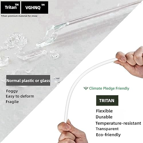 Miniatura 5 de Pajitas para vaso Stanley de 40 onzas, popote de repuesto compatible con popotes Stanley, 6 popotes reutilizables con 1 cepillo de limpieza, Tritan,