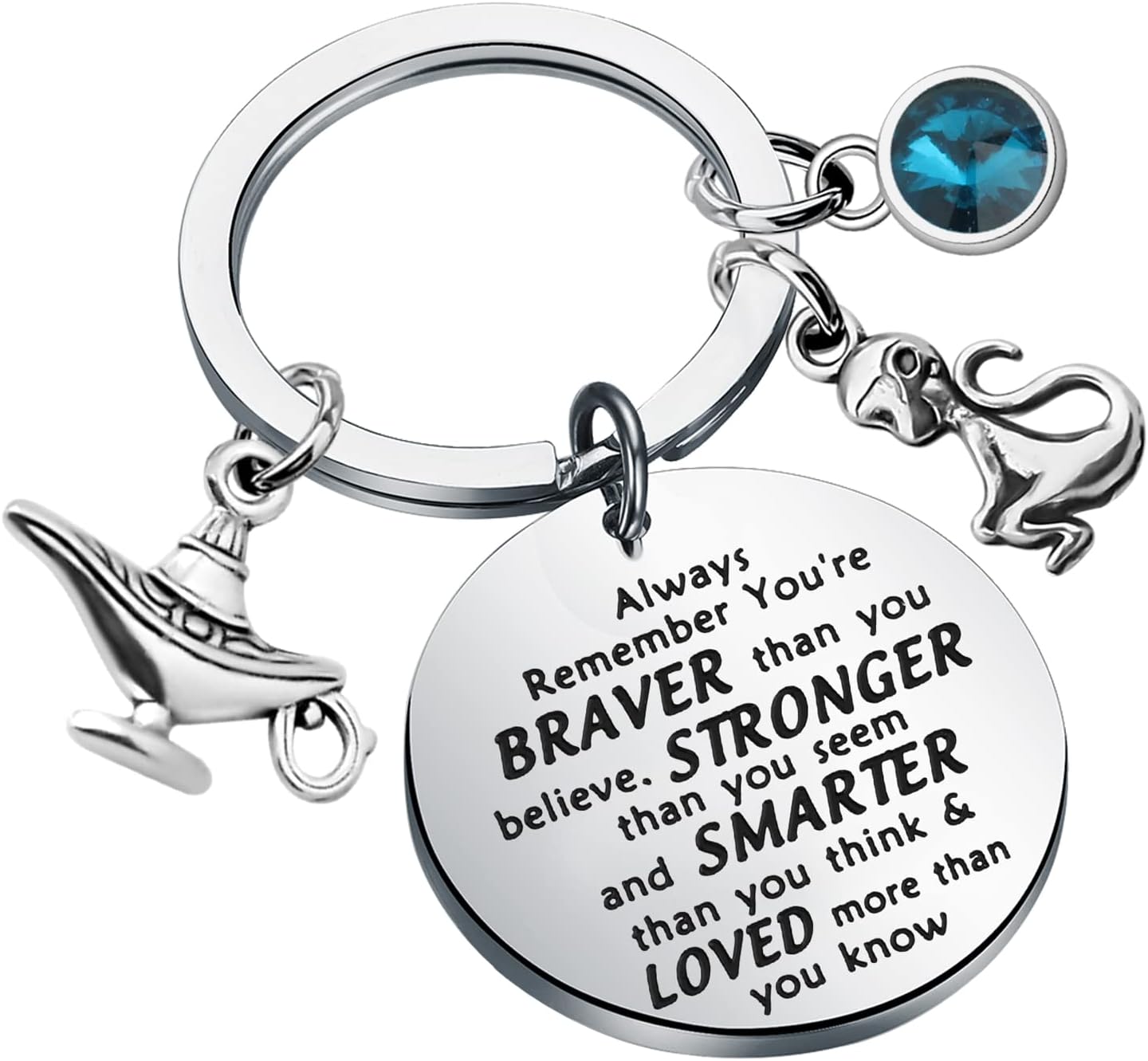 KEYCHINKEYCHIN Jasmin Princess Movie Keychain You Are Braver Stronger Smarter Than You Think Jewelry Jasmin and Alad Fans Gifts