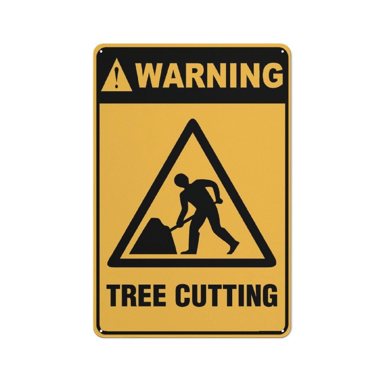 peiyeety Warning Tree Cutting Sign Funny Decor for House Door Office Business Yard,Metal Aluminum Rust Free Sign - 12x16 Inches, Pre-Drilled Holes, Weather Resistant