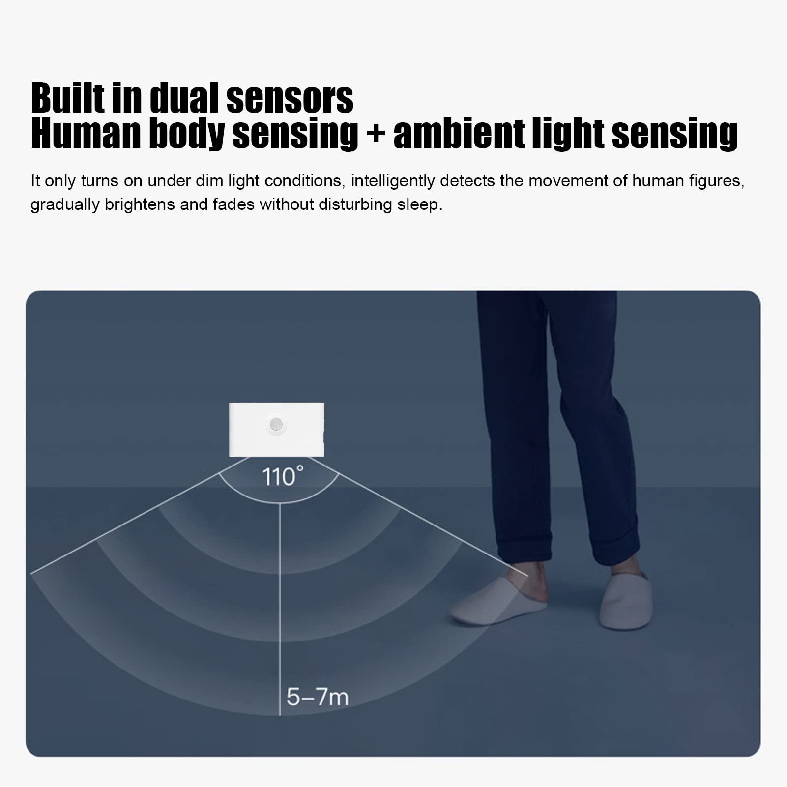 Lámpara de Noche Sensores Inteligentes Luz de Noche USB Recargable Imán Adsorción Pequeña lámpara de Armario LED para Pasillo Cama Luz de Noche Inferior Decoración de habitación de Anime