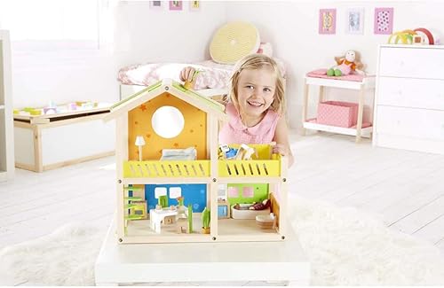 Miniatura 6 de Hape Happy Villa set de casa de muñecas de madera con accesorios para niños