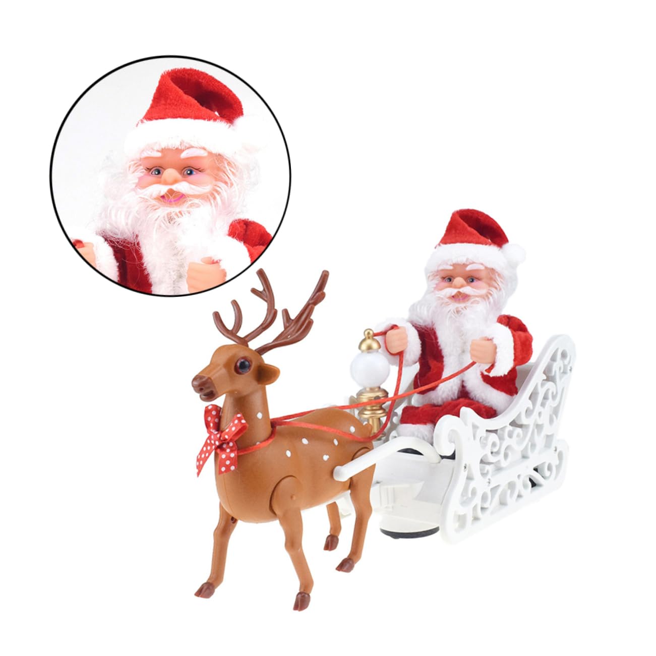 Cabilock 1pezzi Giocattolo Elettrico Renna Ornamento Musicale per Festività Casa Negozio Decorazione Natalizia