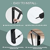 Vista 4 de Paquete de 20 soportes de estante resistentes negros de 14 pulgadas de largo x 10 pulgadas de alto con tornillos, soportes de estante de metal