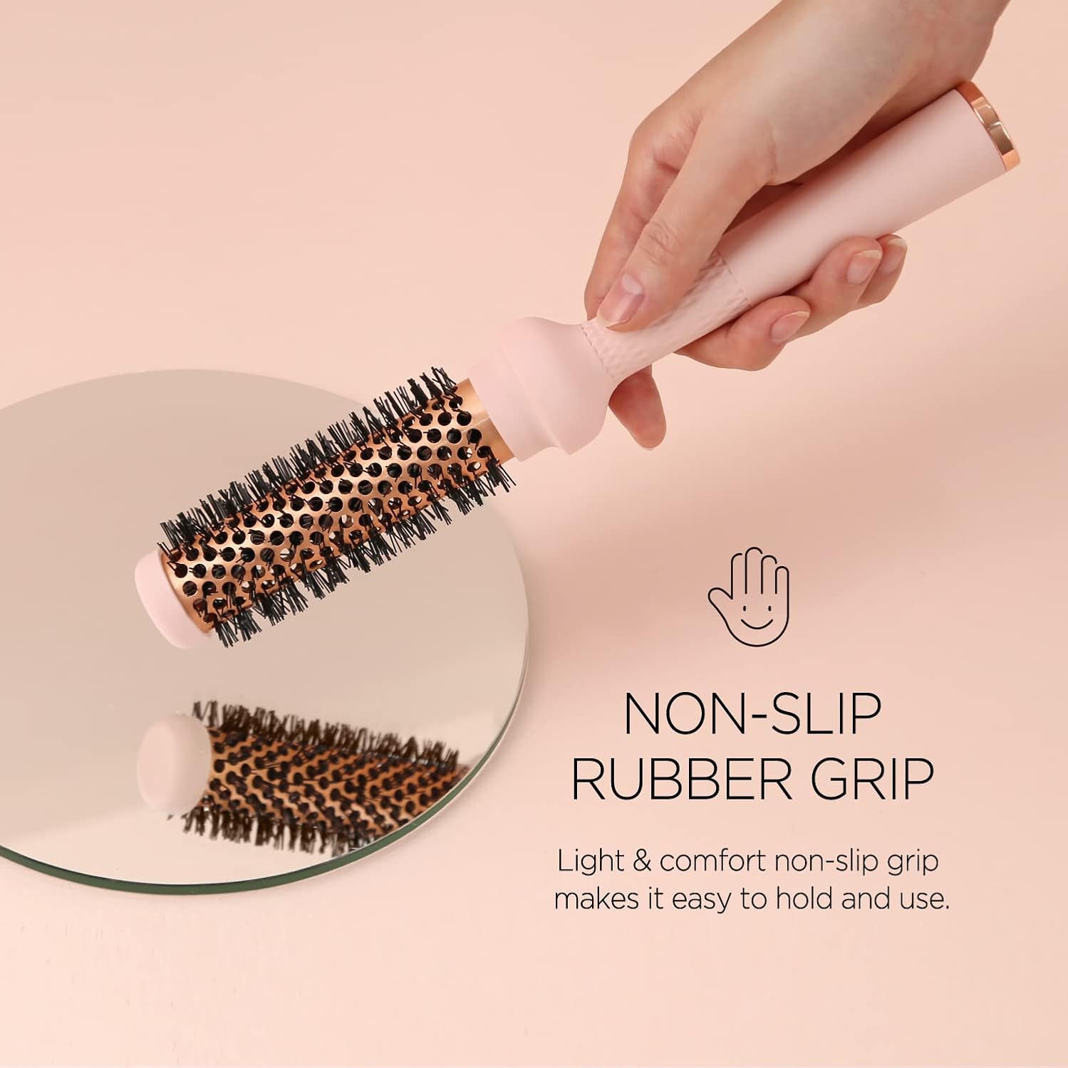 Magic Curling Round Brush Set (1&1.7Inches), Cut Drying Time, Self-Standing Round Brush, Great Blowout,Ceramic Coated Barrel,Quick Styling,Blowout Volume,Ionic Thermal Barrel, Wave Styler
