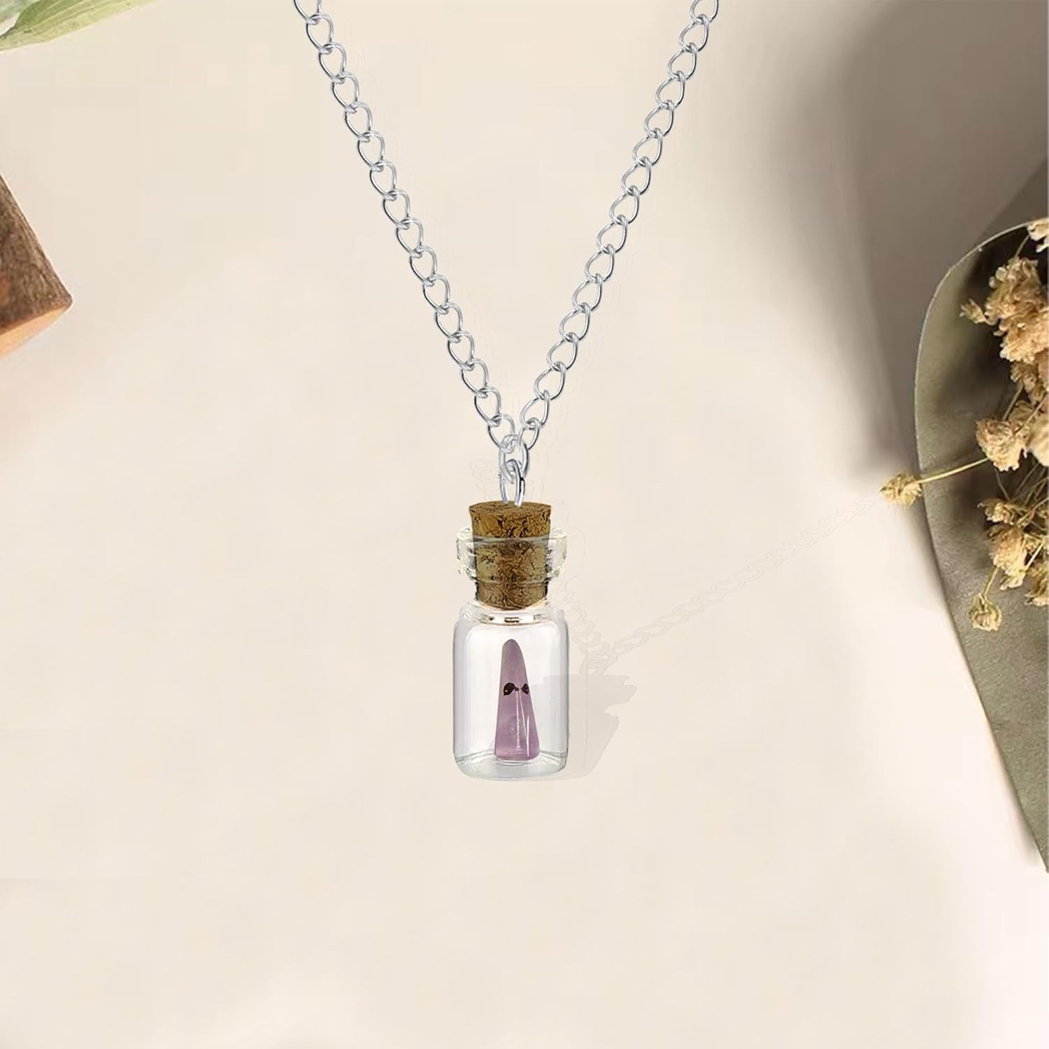 Anmpab Adopt A Ghost Necklace Glow In The Dark Ghost In A Bottle Necklace Halloween Jewelry for Women Spooky Halloween - Image 5