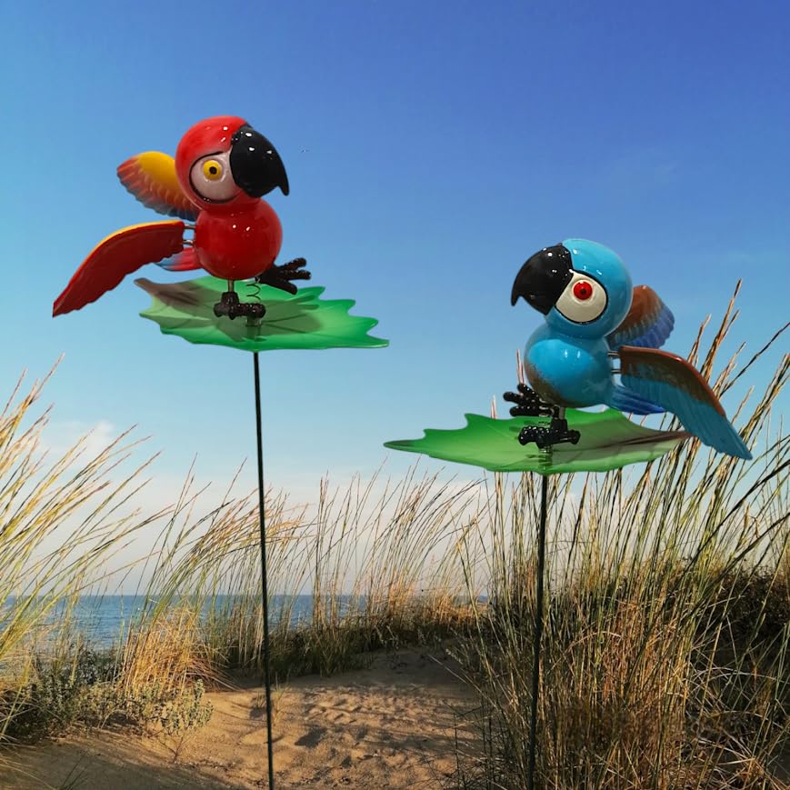 ARUNA DECOR PVC & Metal Colourful Birds Set of 2 Garden Decoration Outdoor Sticks/Stakes (Lawn Decor, Garden Decor, Outdoor Decor Stick) [14x14x9 cm] (Parrot) (B0DB5XLZXC) Amazon Price History, Amazon Price Tracker