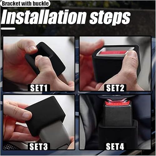 Miniatura 6 de Soporte de hebilla para cinturón de seguridad, paquete de 2 refuerzos de hebilla de cinturón de seguridad de silicona, levanta la hebilla del