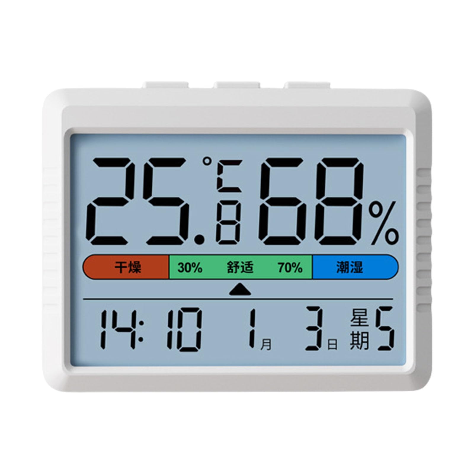 Tsophreniq USB Powered Indoor Thermometers Hygrometer Clock Calendar for Living Room, Bedroom, and Nursery Humidity Detectors Indoor Thermometers