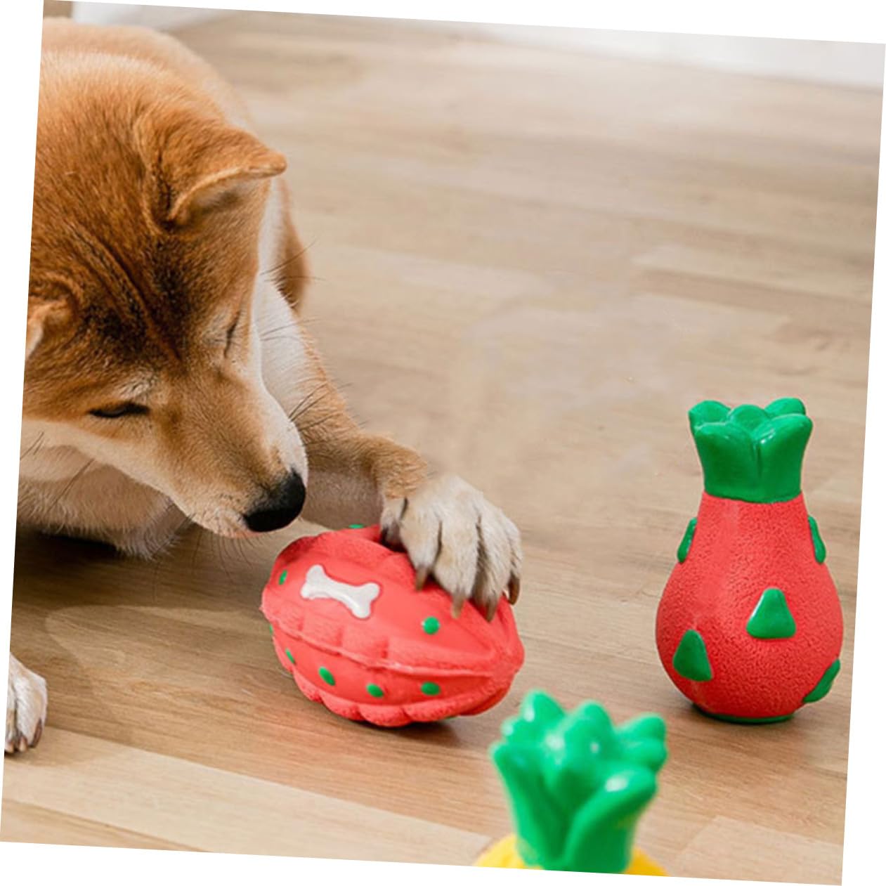 POPETPOP 5piezas Juguete Masticable Interactivo para Perros Juguete De Natural Resistente Mordidas para Perros Mediano Vibrantes para Estimulación y Diversión