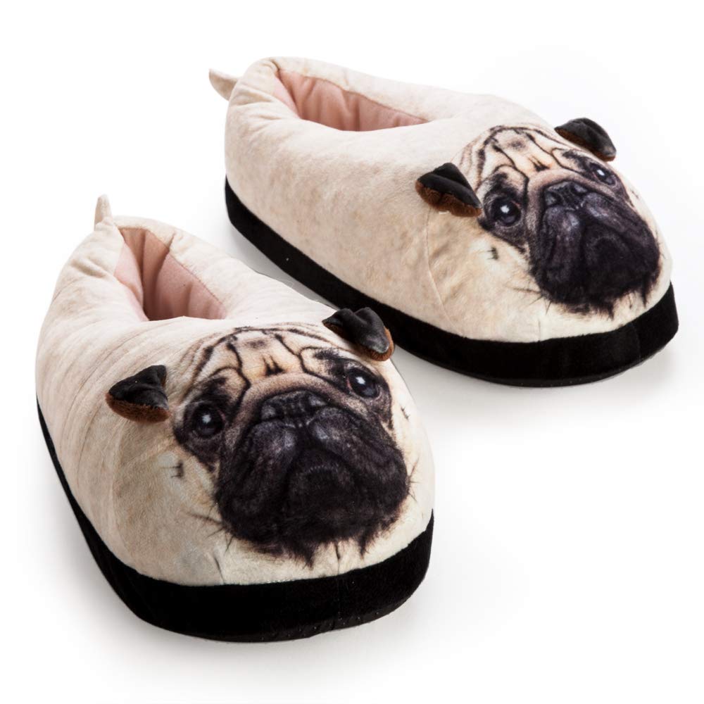 black pug slippers
