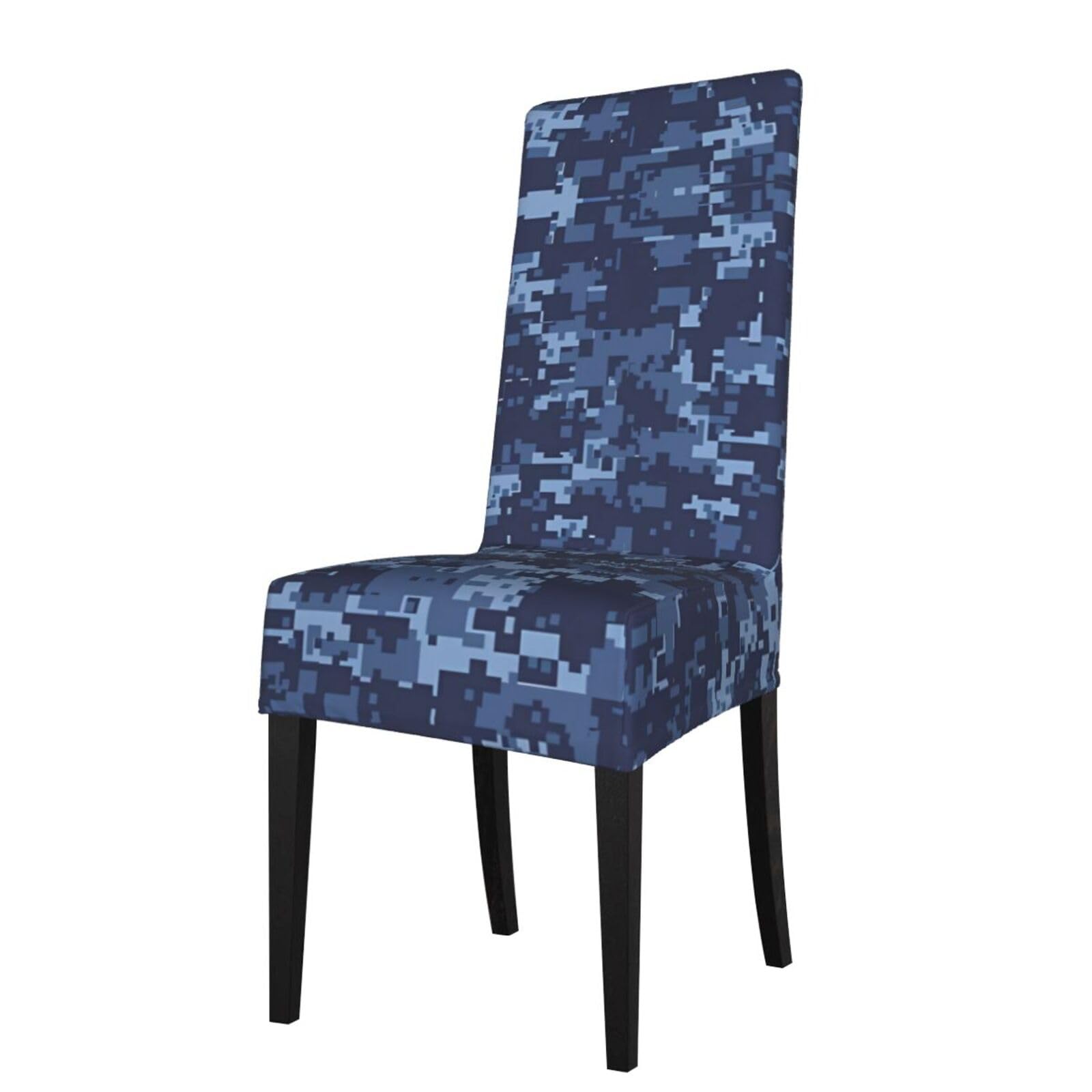 YYHHAOFA Blue Camouflage Pattern Prints Protection Cover for Dining Chair - Stretch Slipcovers, Easy Refresh for Your Dining Room & Event Decor