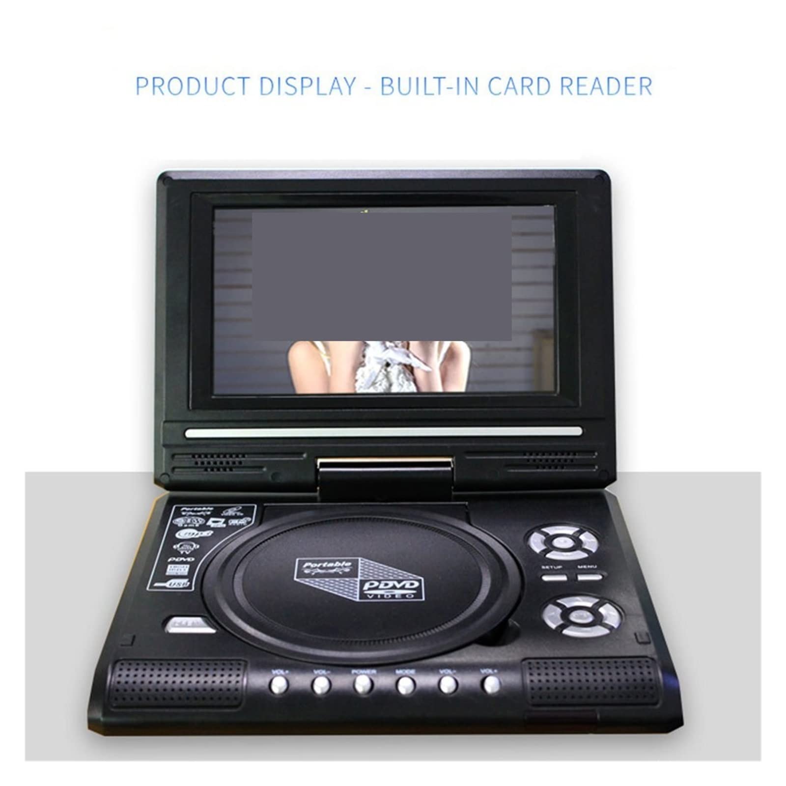 Lettore DVD multimediale automobilistico schermo da 7,8 pollici VCD portatile ad alta definizione Mp3 USB con TV/FM per auto e bambini